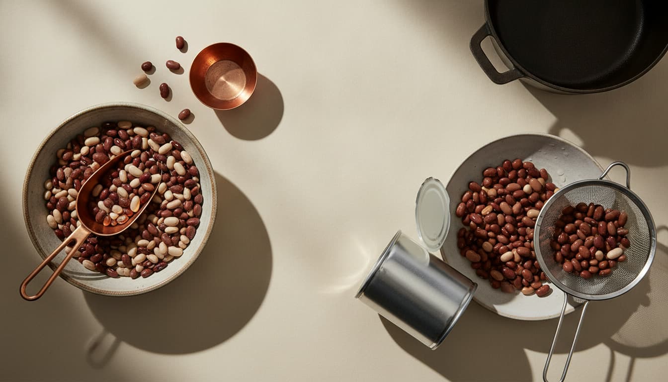 Dried beans vs canned beans, and the four axes that do not agree