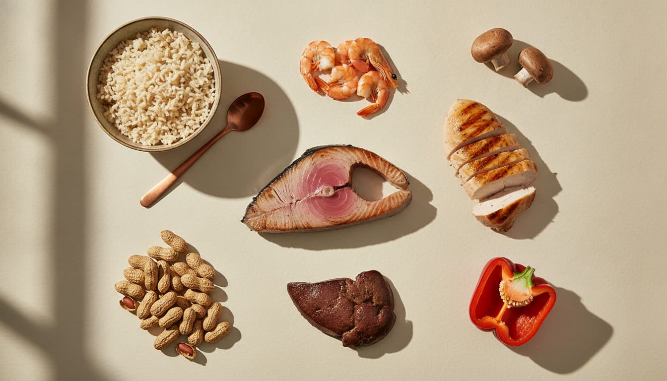Niacin-Lebensmittel, sortiert nach Milligramm