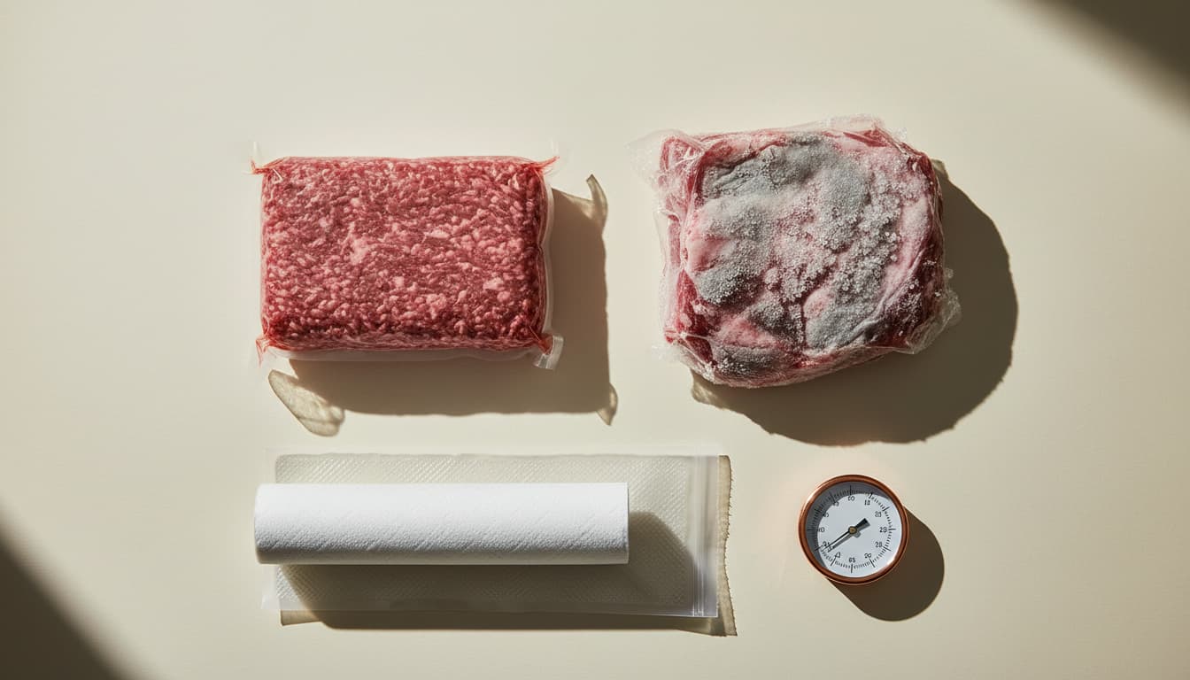 Freezer burn, and why the fix is a constant temperature rather than a better bag