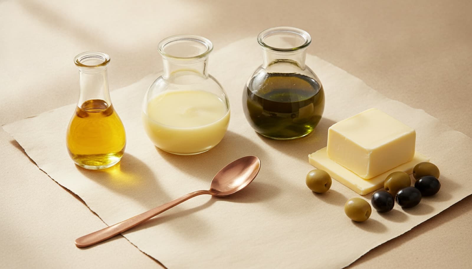 Samenöl vs. Butter vs. Olivenöl